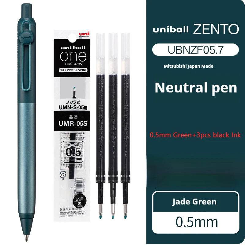 Japanese uni-ball ZENTO Gel Ink Pen Limited Flow Model Metal Push Ultra-Smooth Writing 0.38/0.5mm Signing for Students Business