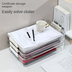 Acrylic Transparent Desktop Paper Storage Box A4 File Document Exam Paper Organizer Household Dust Proof Card Holder Case