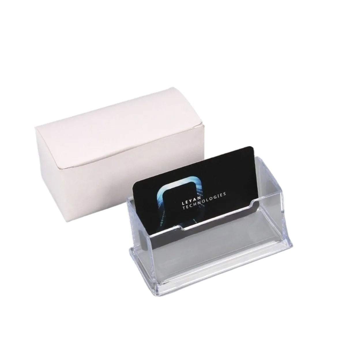 Transparent Plastic Business Card Holder Acrylic Business Card Display Stand Can Be Placed 30-40 Business Cards Office Supplies
