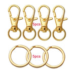 10/20Pcs Swivel Clasps Set Lanyard Snap Hooks with Key Chain Rings Keychain Clip Hooks for DIY Necklace Bracelet Chain Supplies