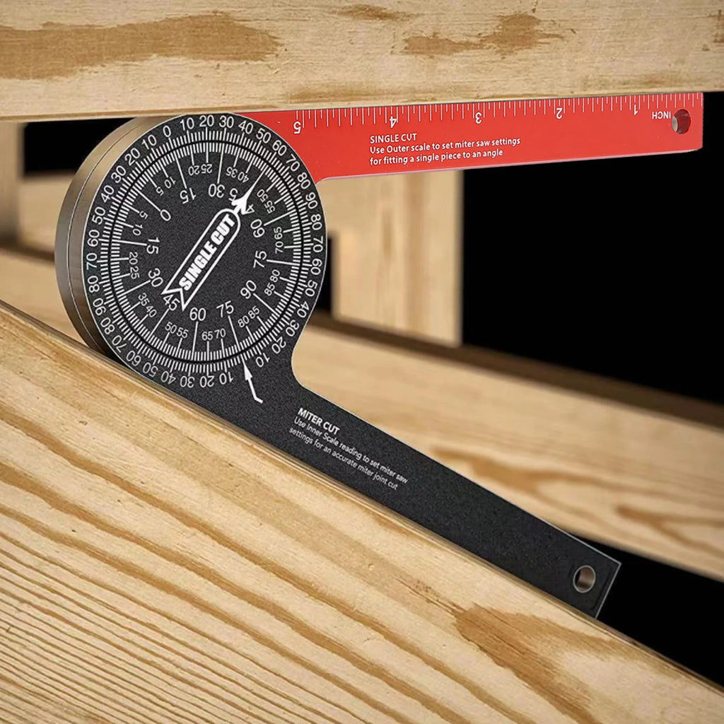 Miter Saw Protractor 360 Degree Aluminum Alloy Cutting Positioner Miter Saw Angle Ruler Gauge Finder Angle Ruler Saw Protractor