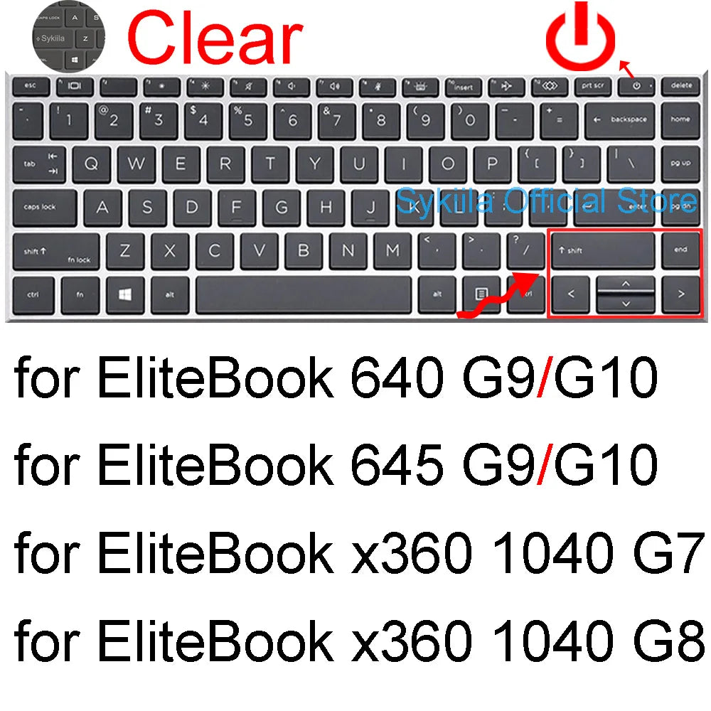 Keyboard cover for HP EliteBook 6 8 G2a G2i G1a G1q G1i 840 G11 G10 845 G9 X360 1040 G8 640 745 645 Silicone Protector Skin Case