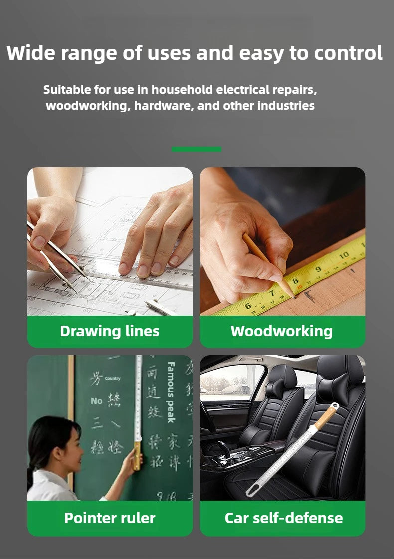 Portable Stainless Steel Metal Straight Ruler Precision Double Sided Precision Measuring Tool Scale Metric Ruler Accessories