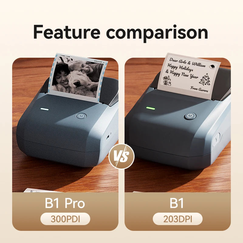 Niimbot B1 Pro Label Printer 300 DPI High-definition Red Black Color Printing Self-adhesive Photo Printing for Business Home