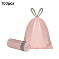 100Pcs Purple Drawstring Trash Bags Thick Leak-Proof Disposable Plastic Bags For Kitchen Bathroom Bedroom Living Room