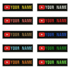 YouTube Logo 10X2.5cm Embroidery Custom Name Text Patch Stripes Badge Iron On Or  Patches