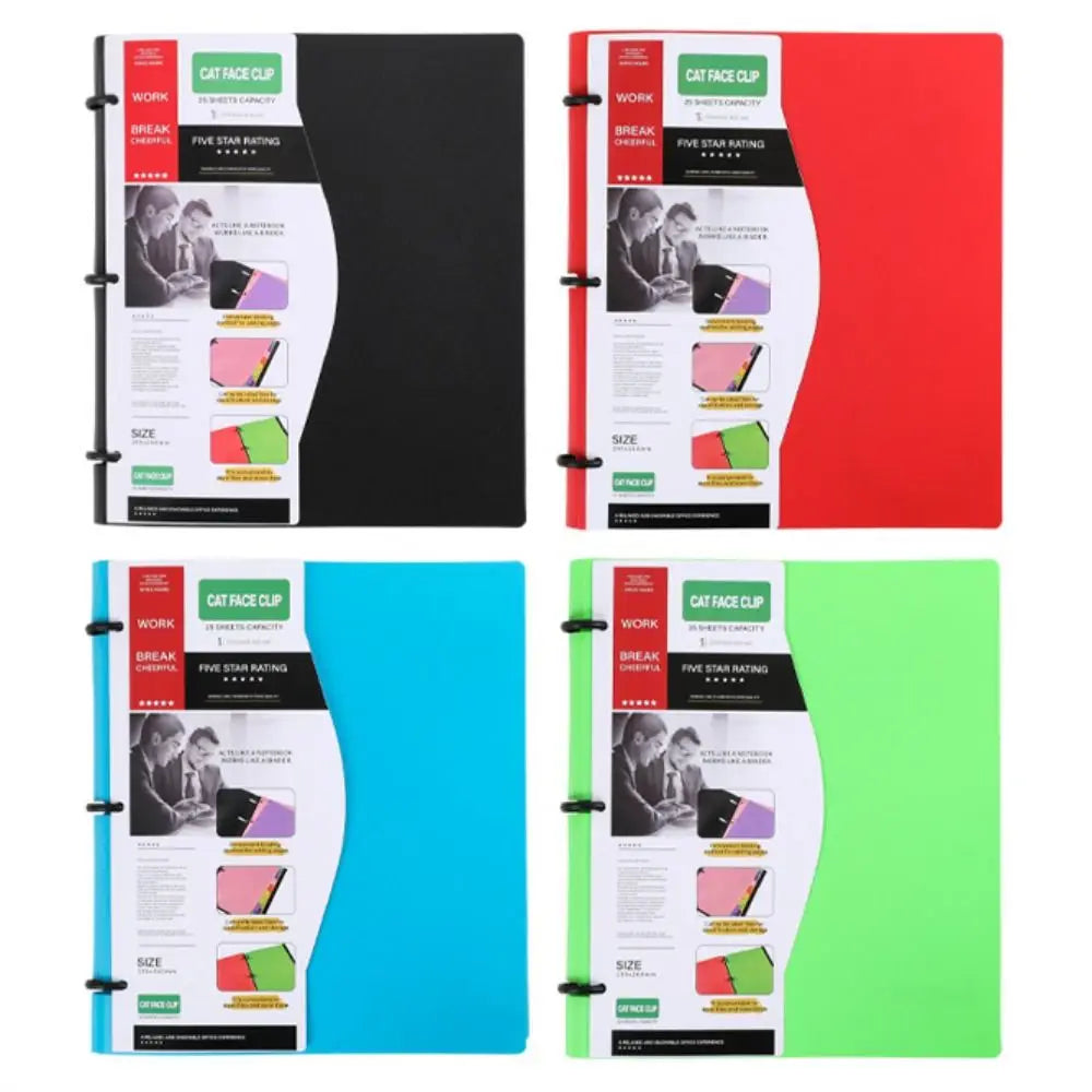 3 Ring Loose-leaf File Folder Thickened Waterproof Notebook Binder Dustproof Portable Loose Leaf Document Folder