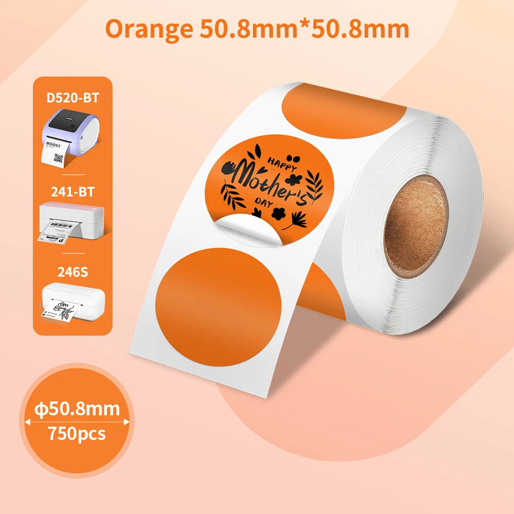 Phomemo PM-241BT Shipping Label Printer Label Sticker Round Label Square Label Rainbow Color DIY Logo Design Small Business