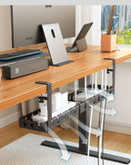 Under Table Storage Rack No Punching Metal Cable Management Tray Home Office Desk Wire Organizer Retractable Power Strip Storage
