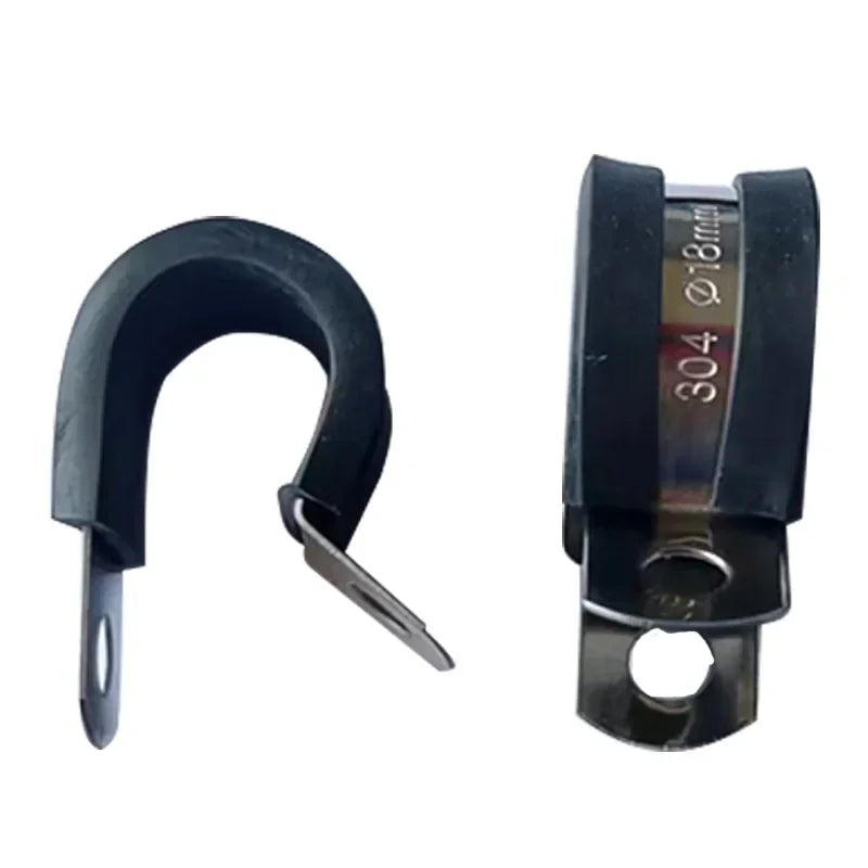 10pcs urable Rubber Lined P Clips Wiring Hose Clamp Pipe Cable Mounting Fix Fasteners Metal Hardware Electrical Fittings