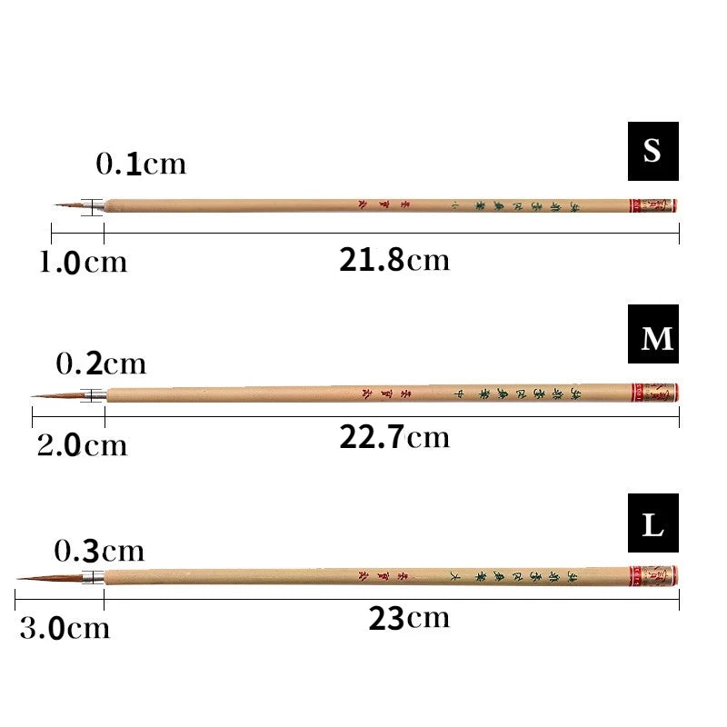 Line Drawing Brushes Chinese Mixed Hair Brush Chinese Calligraphy Small Regular Script Brush Pen Meticulous Drawing Stationery