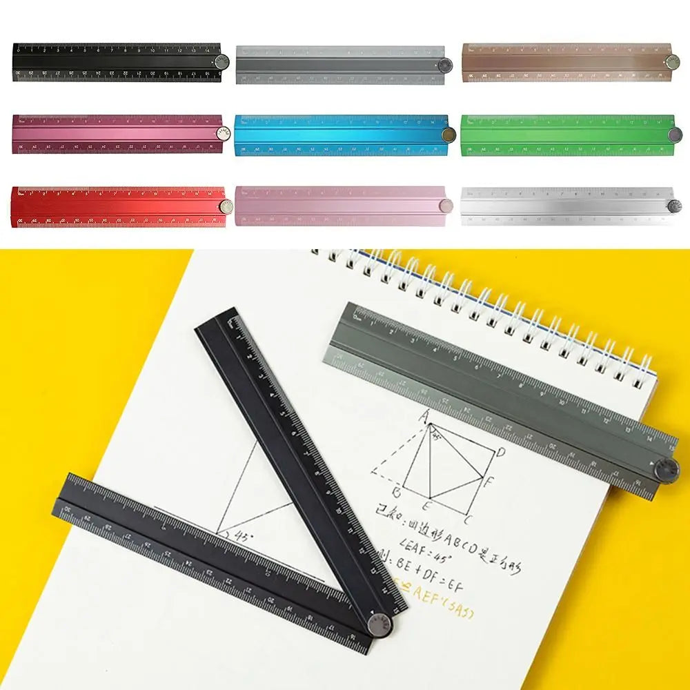 High Quality 30cm Folding Ruler Aluminum Alloy Multifunctional Stationery Ruler Drawing Measuirng Tool Metal Ruler Students