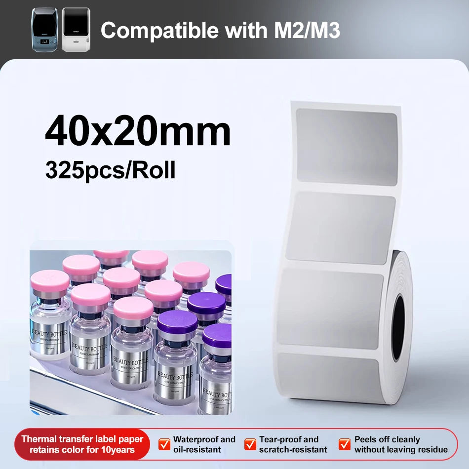 300dpi Niimbot M2 Portable Thermal Transfer Label Printer Multi-function Sticker Label Maker Machine for Clothes Tag Power Cable