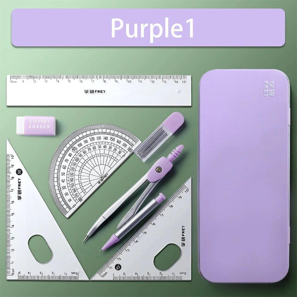 Compass Set Ruler Measurement Set Learning Professional Multifunctional Drawing Tool Set Ruler and Ruler Eight-pcs Set