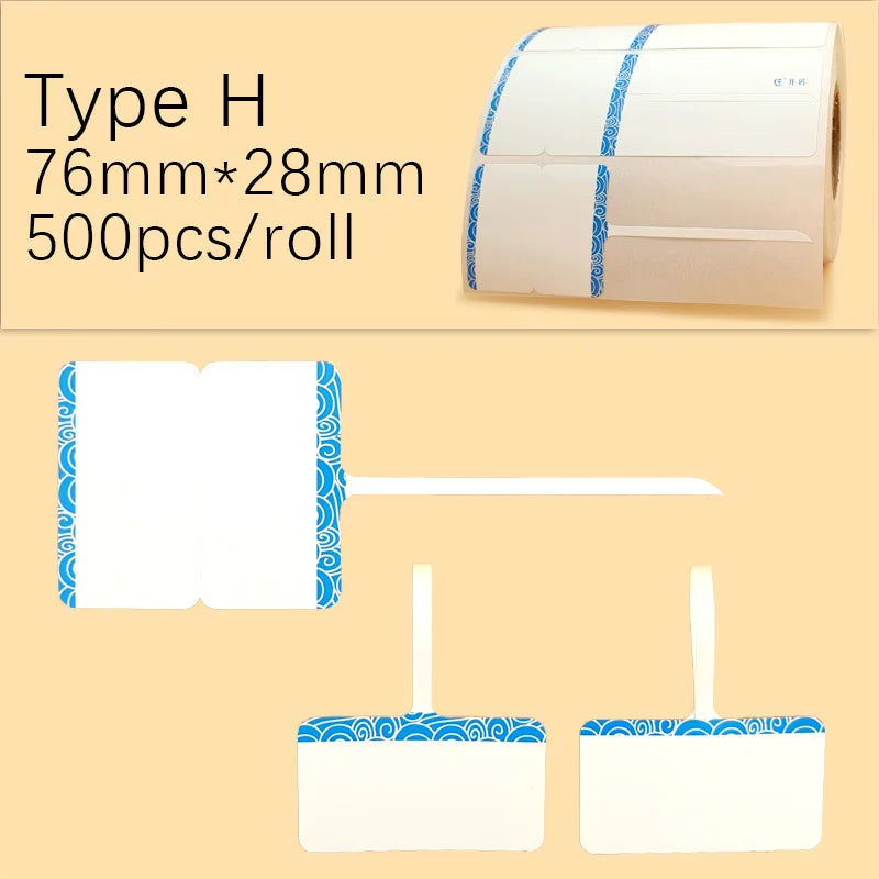 500Pcs Blank Price  Label Stickers Jewelry Tags Thermal Paper Label Hang Tag for Earring Ring Necklace Bracelet Glasses 70*30