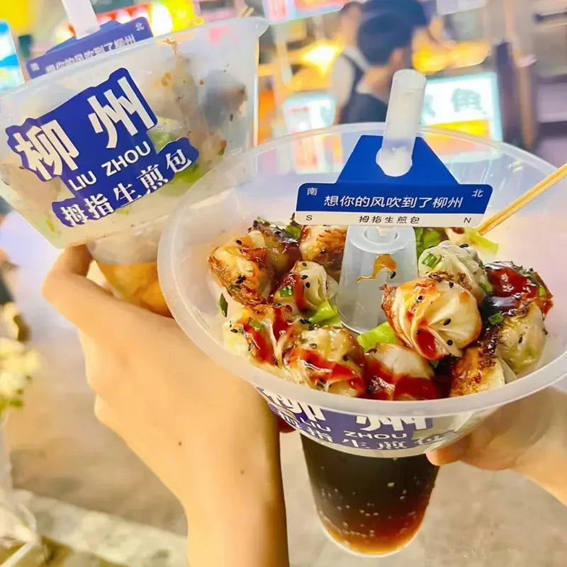 50pcs Disposable Hot Pot Cups Fried Chicken Fruit Creative Cup Holder Bowl Drink Cup Packaging Takeout Disposable Milk Tea Cups