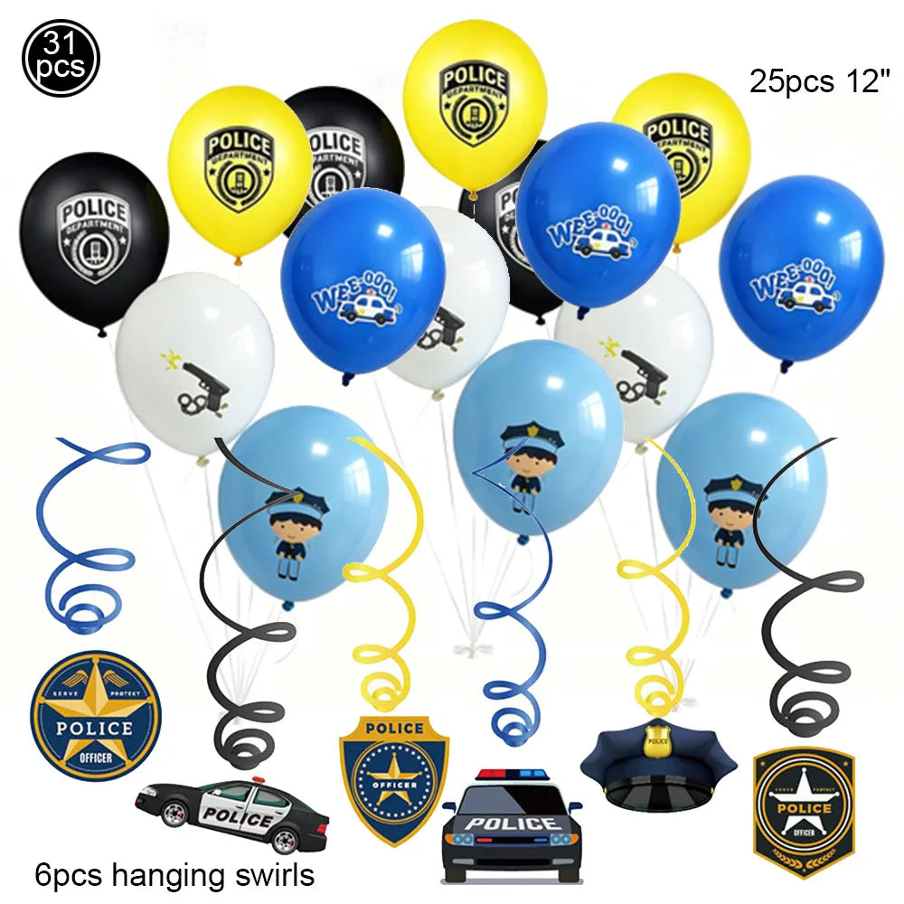 Police Party Plates Napkins Police Birthday Party Tableware Set Police Officer Car Party Decorations Favors Police Theme Party