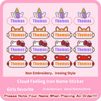 Custom Thermal Embroidery Iron Name Tag Sticker Personalized Washable Sewing Clothing Children Stickers Clothes Babysuit Labels