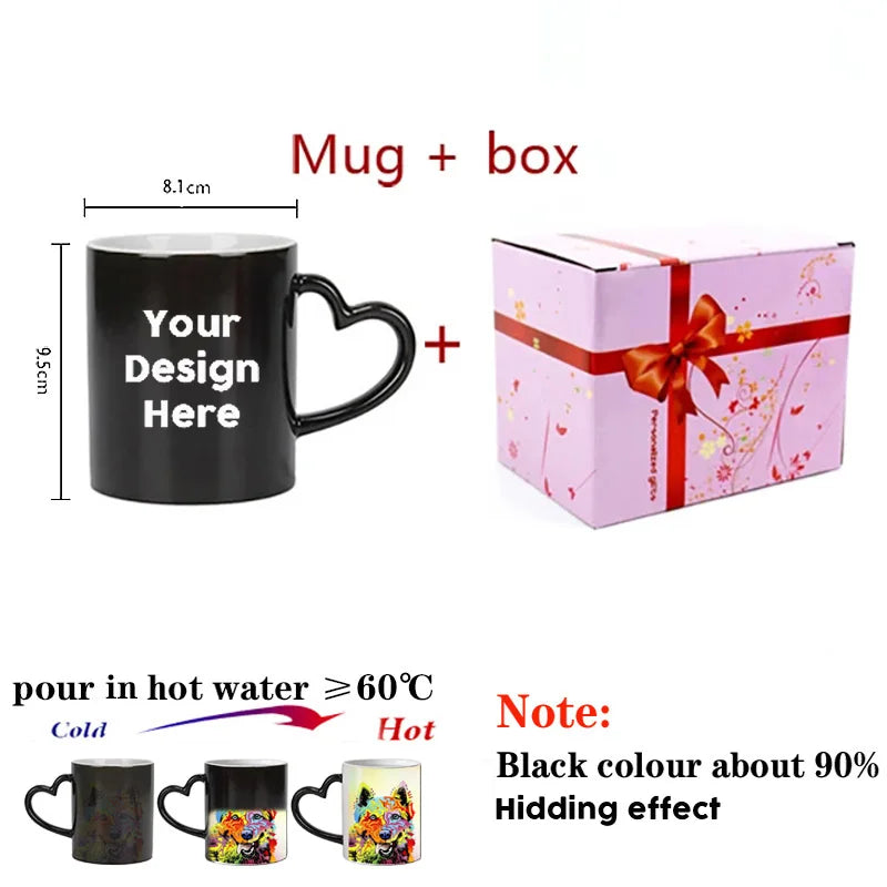 Personalised Magic Mugs Custom Colour Changing Cup Heat Activated Any Image Photo Or Text Printed On Mug Dad Mothers Day Gift
