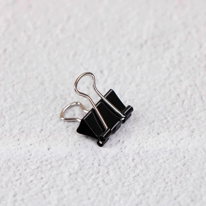 10-20pcs Paper Clip 19/25mm Foldback Metal Binder Clips Black Grip Clamps Office School Stationery Paper Document Clips