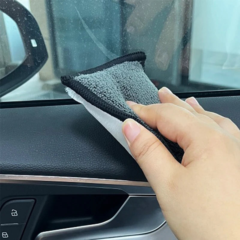 2-10Pcs Soft Double Side Microfiber Scrubbing Sponge Car Leather Cleaning Microfiber Towel Wax Sponge Auto Detailing Tools
