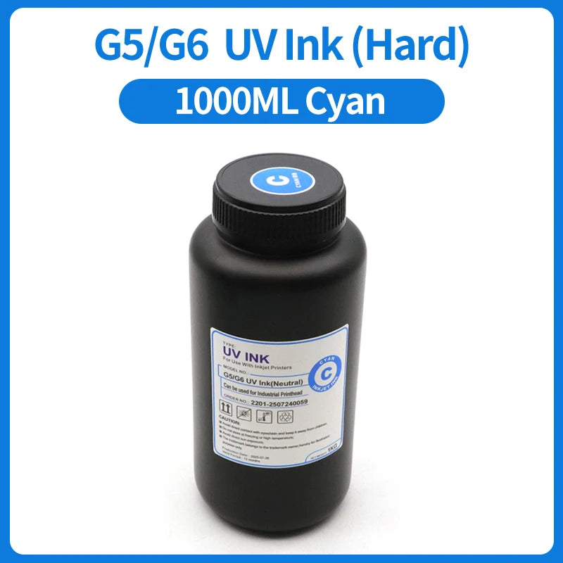 1000ML LED Curable UV Ink For Ricoh G5 G6 Gen3 Gen4 Gen4L Gen5 Gen5i Gen5S Gen6 G3 G4 G5i Printhead Hard Soft Neutral UV Ink