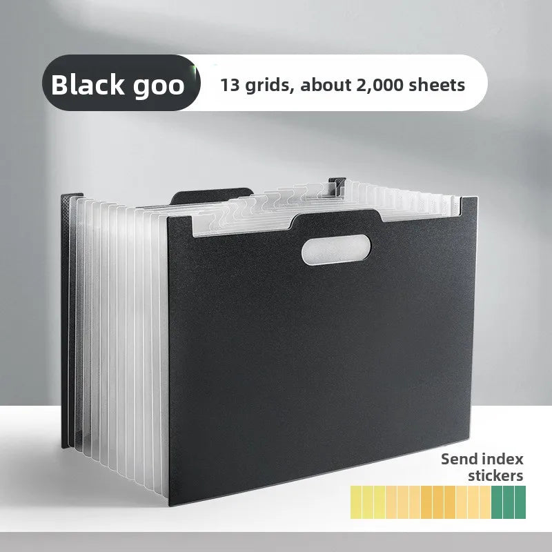 A4 Accordion File Bag with Handle Multi-layer Expandable Document Folder Large Capacity Desk Standable Organizer
