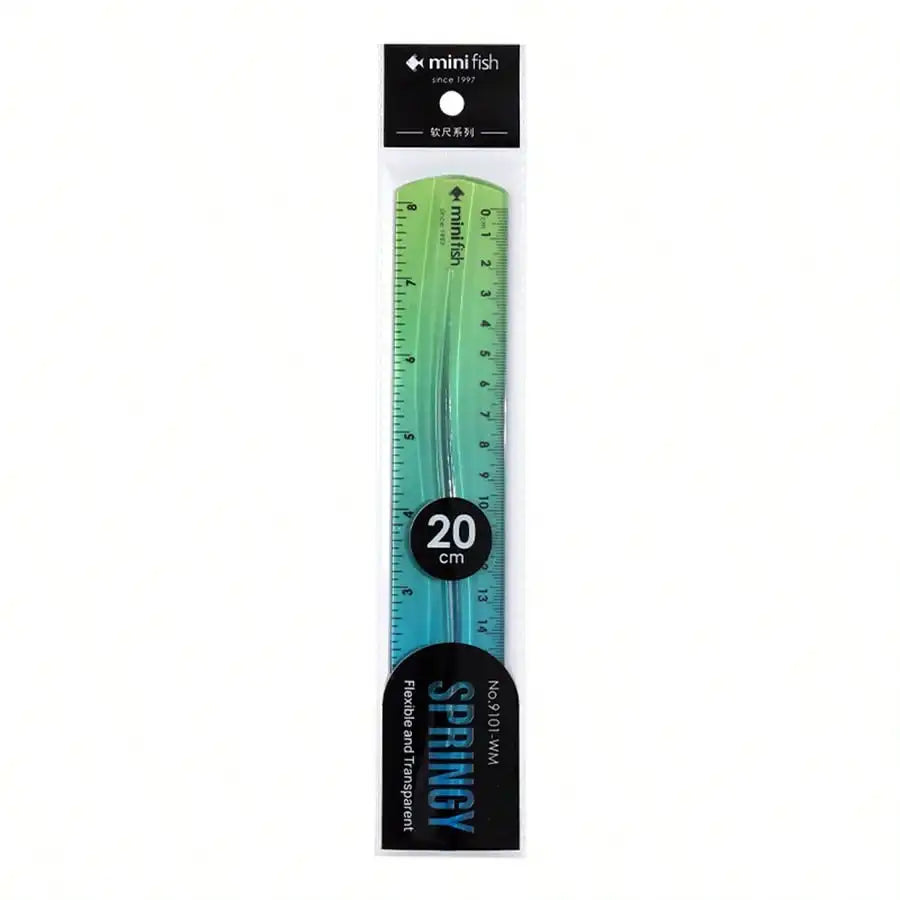 20cm/15cm Flexible Soft Ruler Gradient Rainbow Color Style Dual Unit Measurement in Cm and Inch  for Office Students School Use
