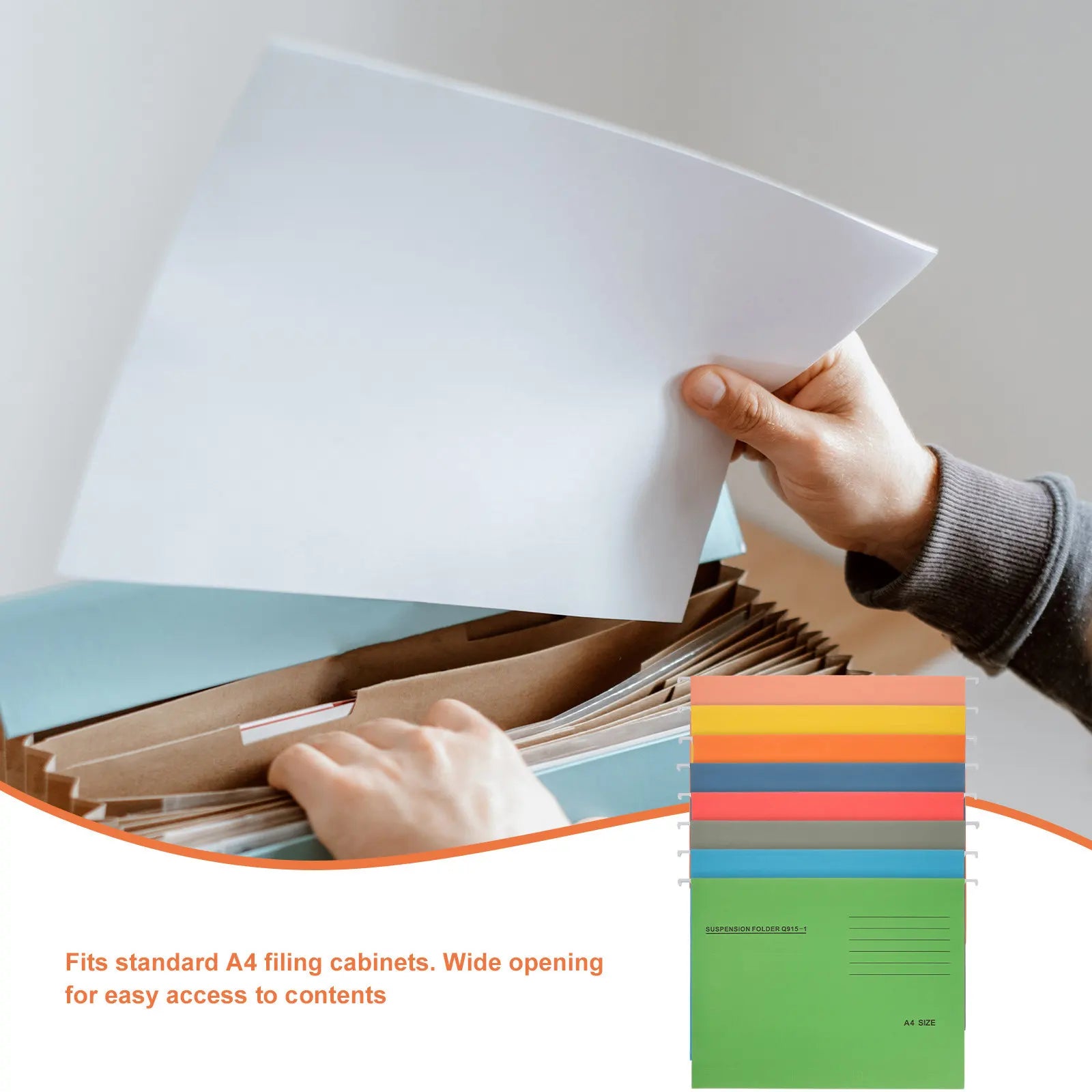 8 Pieces A4 Suspension Folders Hanging File Folder Office Supplies Document Holder ganizer Fits Filing Cabinets Bright Storage