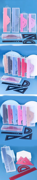 Aluminum Alloy Multifunctional Set of Rulers Rulers  Triangles Metal Stamping Processing Precision Rulers Math Drawing Tools