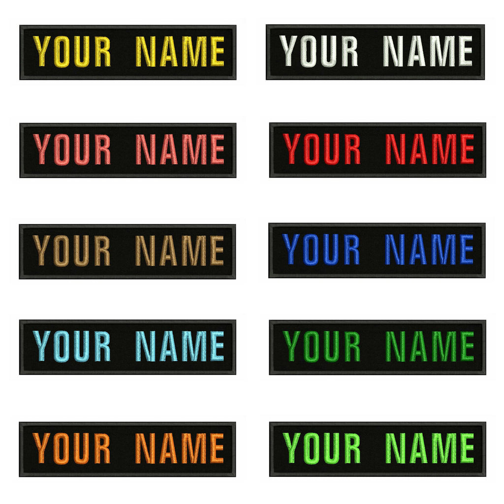 10X2.5cm Embroidery Custom Name Text Patch Stripes Badge Iron On Or Sew On Or  Patches For