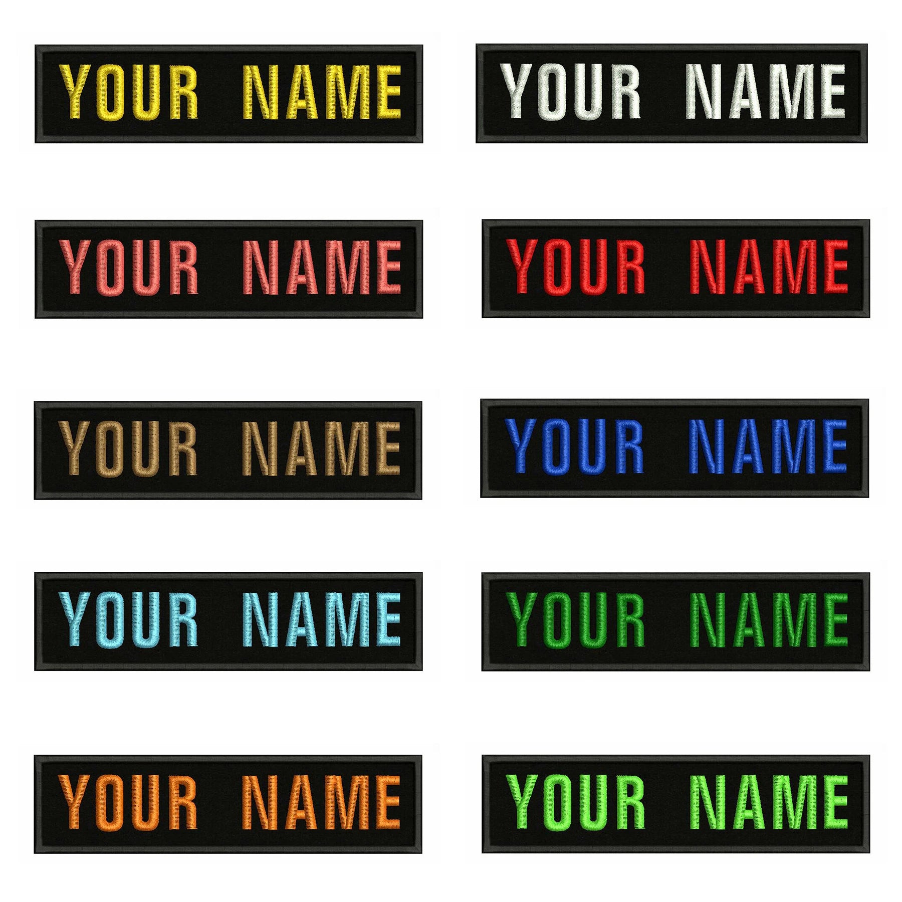 10X2.5cm Embroidery Custom Name Text Patch Stripes Badge Iron On Or Sew On Or  Patches For