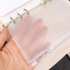 2-24Pcs Clear A6 6-Hole Binder Pockets Waterproof PVC Organizer Cash Budget Envelopes Zipper Binder Pouches for Notebook Planner