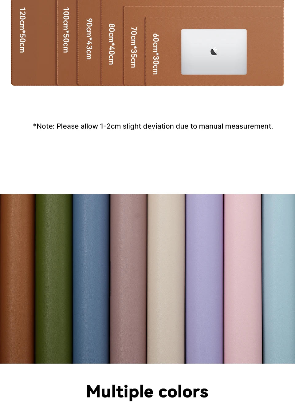 Desk Pad Protector, Mouse Pad, Office Desk Mat, Non-Slip with Stitched Edges PU Leather Desk Blotter for Office Home School