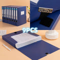 9pcs A4 Size Foldable Document Binder, Thickened PP Material, Vertical Accounting Voucher Document Storage Box with Label Holder