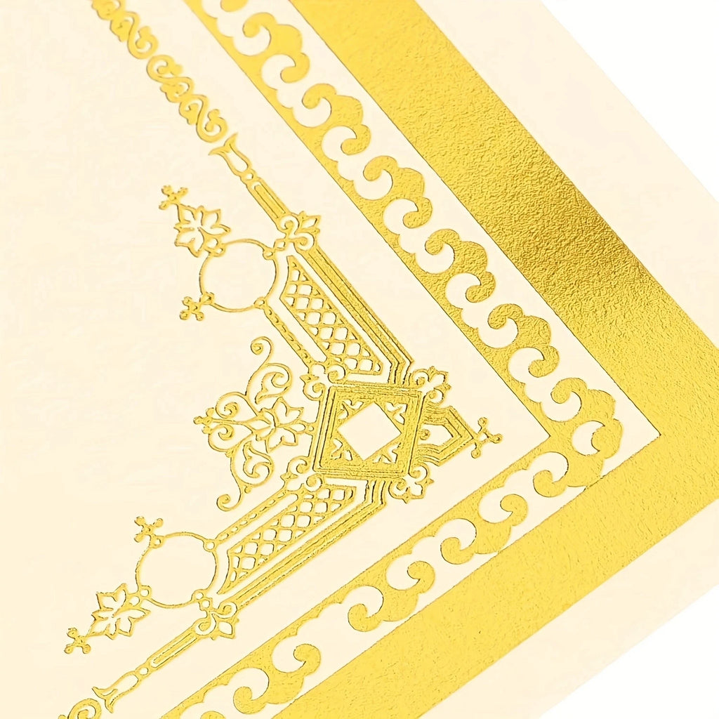 10PCS Award Certificate Paper Blank A4 Paper Diploma Certificate Paper for Graduation Ceremony Office School (250g Gold Foil)