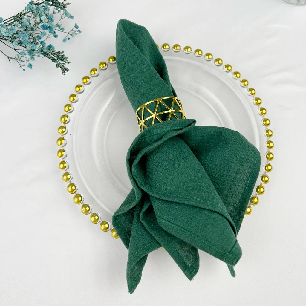 4PCS 30x45cm 100% Cotton Christmas Green Napkin Blue Reusable Wedding Party Table Decor Retro Napkins