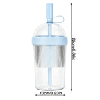 Reusable Coffee Cups with Lids 17oz Tumbler with Straw Tea Mug with Straw for Women Men Travelers Students Home Office Gym