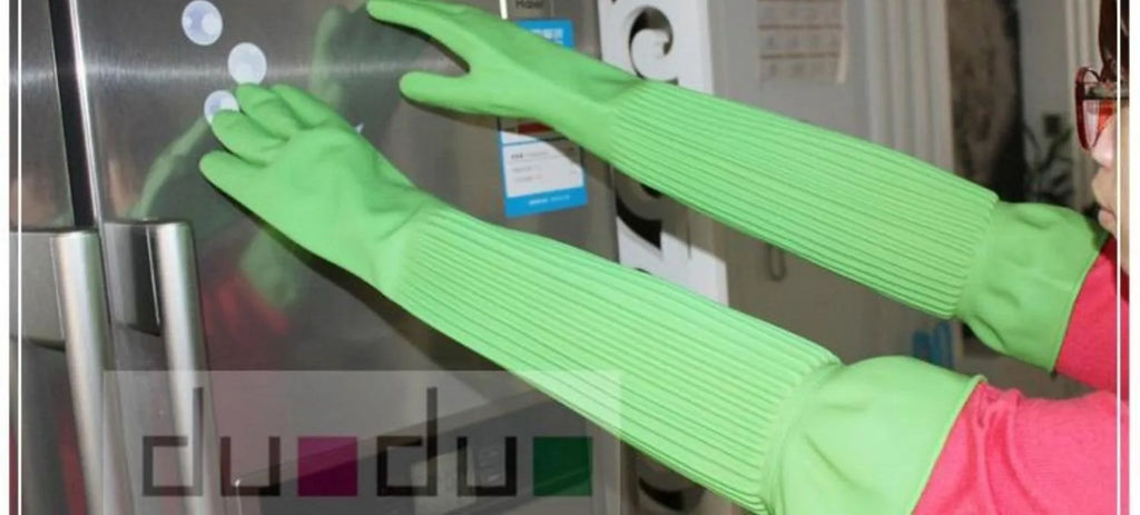 58cm Dish Washing Household Scrubbe Repeatable Kitchen Tool Waterproof Acid and Alkali Resistant Long Natural Latex Gloves