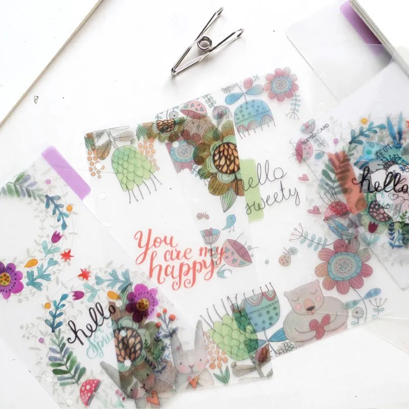 Journal GO 5pcs  PVC Index Divider Only for Loose Leaf A5 A6 Spiral Binder Diary Notebook Index Loose Leaf Notepads