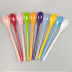 Candy Color Plastic Long Handle Spoons Multi-use For Dessert Tea Coffee Soup Kitchen Tableware Flatware