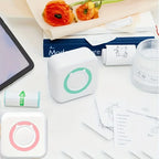 Portable Mini Label Printer - 57mm Wide, 200dpi Photo Printing, Rechargeable USB-Powered, Compact Design for Home Office