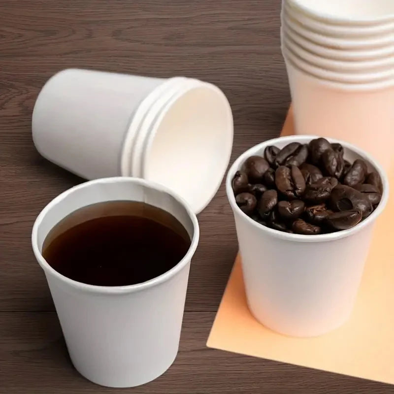 50/100PCS White Disposable Paper Cups Small Durable Bathroom Mouthwash Cups Suitable for Supermarket Tasting Beverage Containers