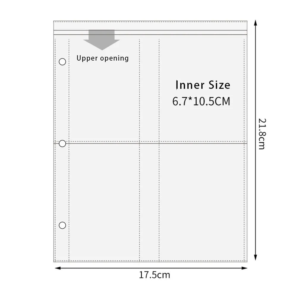 A5 3/7 Ring Binder Transparent Photo Album PP Inner Page Sleeves 1/2/4/6-Grid DIY Photocard Collect Book For 3 4 5 6 7 Inch Card