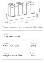 Coffee Beans Storage Container Tube Display Rack Tea Bottle Glass Single Dose Espresso Accessory Coffeware Set Barista Tool Gift
