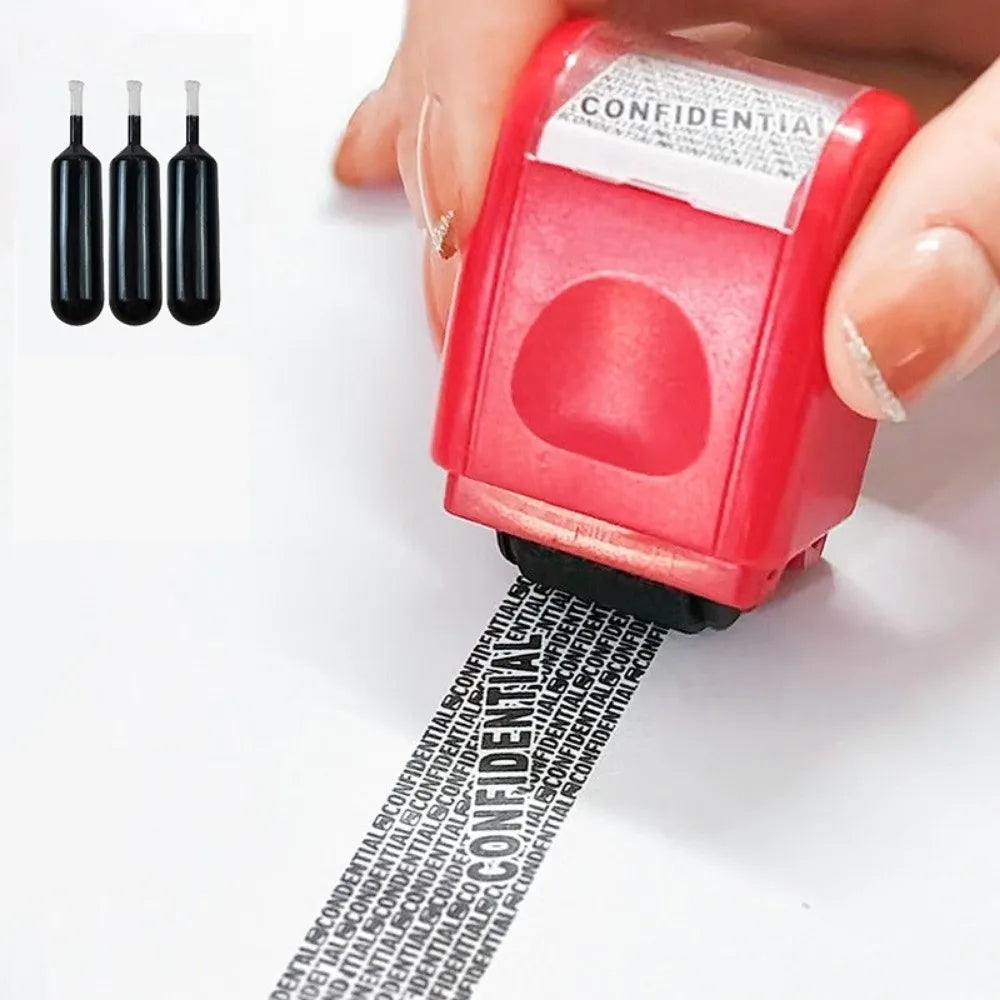 Leakproof Identity Theft Protection Roller Stamp Roller Stamp Portable Identity Stamp Roller Ink Refill Hide ID