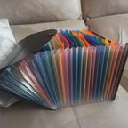 25/13 Pockets Plastic Three Sided Sealed Hanging Rope Flip Organ Bag A4 Multi-layer Folder Office File Storage Bag