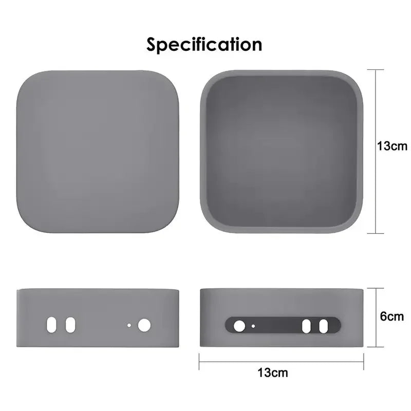 Easy Install Wear-resistant Waterproof Silicone Protective Case for Mac Mini M4/M4 Pro 2024 Precise Opening Dustproof Cover