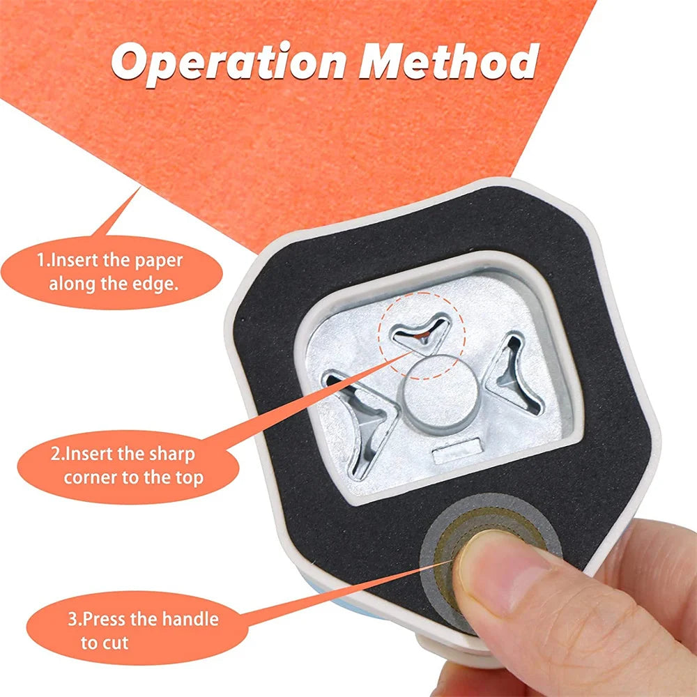 3 in 1, R 4/7/10 mm Corner Punch, Corner Rounder, Made of Metal and Plastic, for Crafts with Paper, Cards Design and Scrapbookin