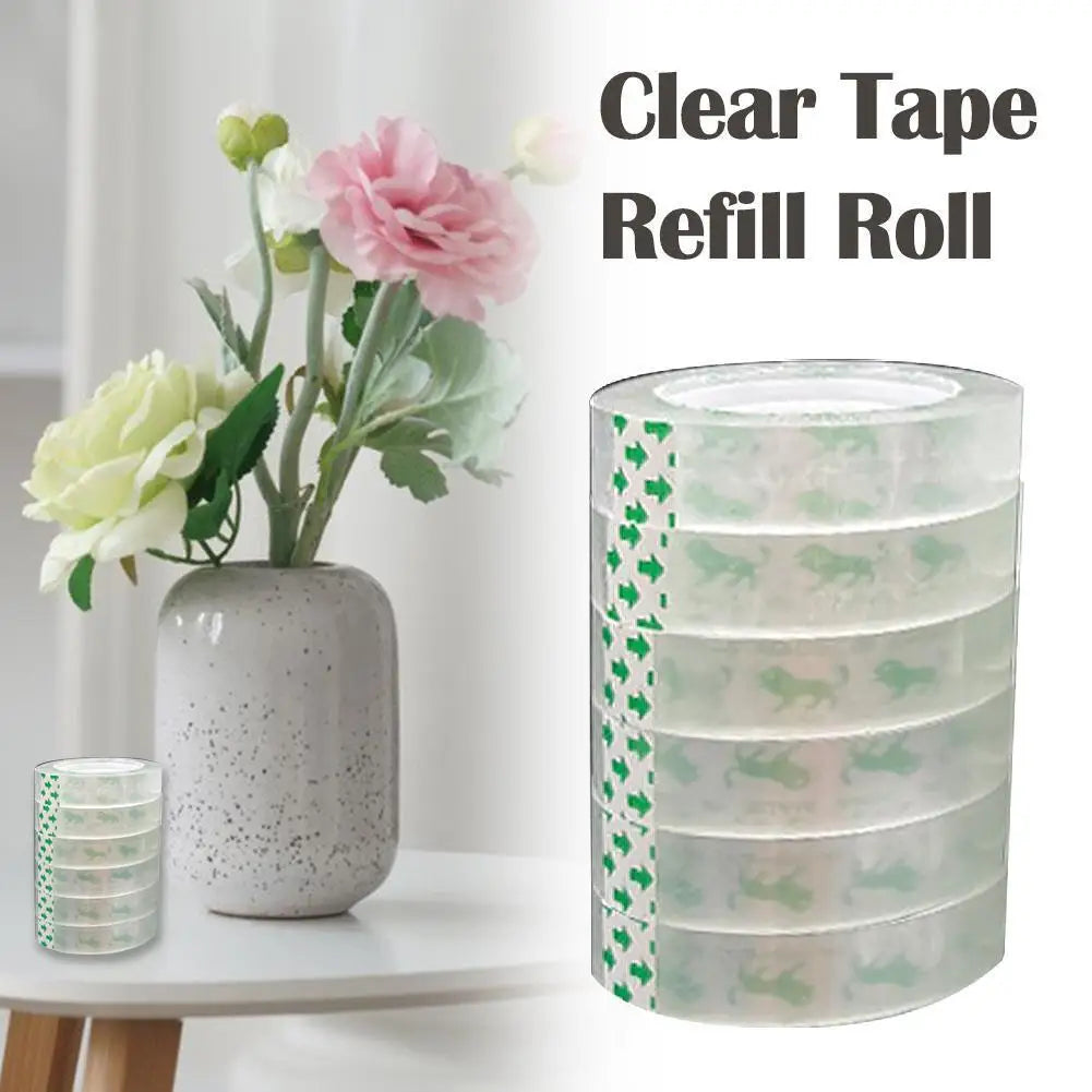 1-3Roll Transparent Tape Width 8/12/18mm Packing Tape Traceless Students Adhesive Tape Packaging Tool Stationery Office Supplies